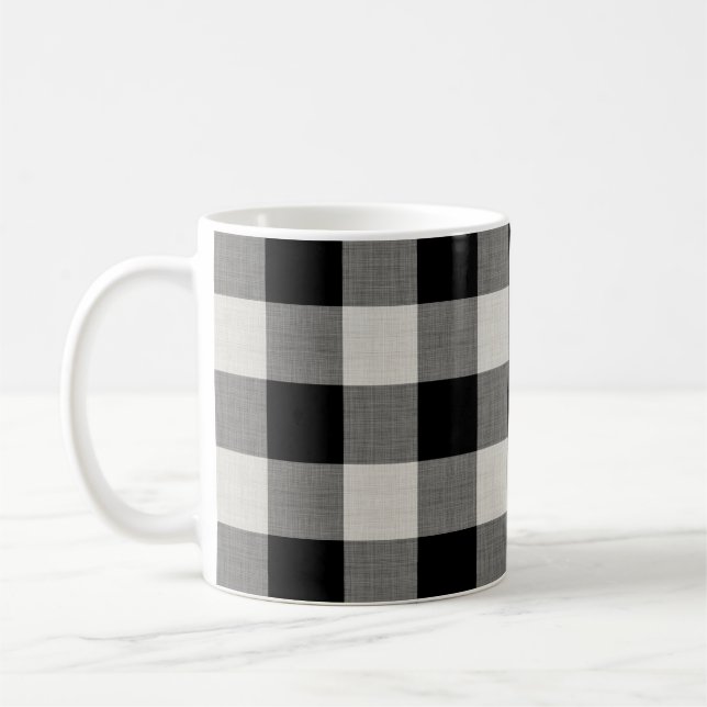 Black Buffalo Check | Modern jordbruksenhet Kaffemugg (Vänster)