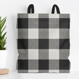 Black Buffalo Check Modern jordbruksenhet Tygkasse