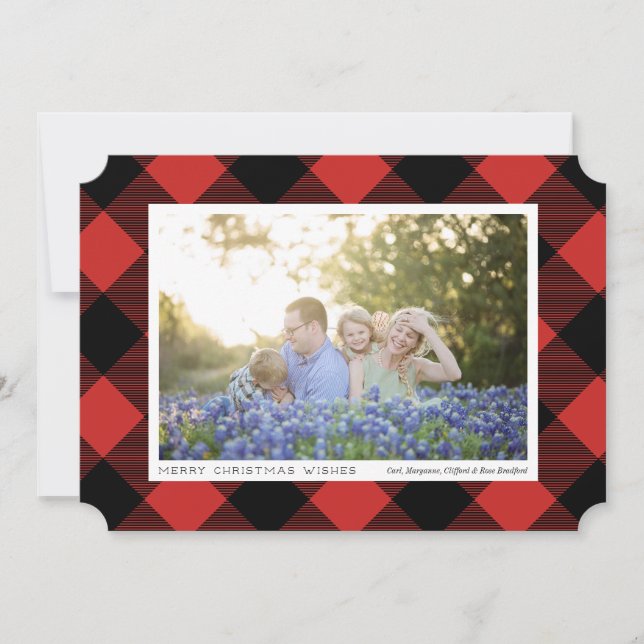 Black Buffalo Check Pets på Red Photo Helgdag (Framsida)