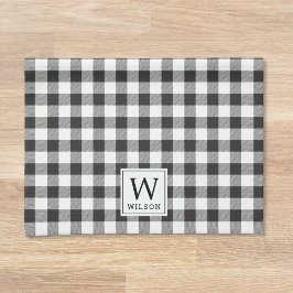 Black Buffalo Check Play Monogram Helgdag Kökshandduk