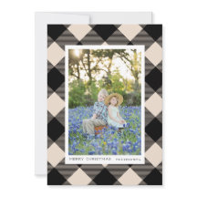 Black Buffalo Check Pset på Cream Photo Helgdag