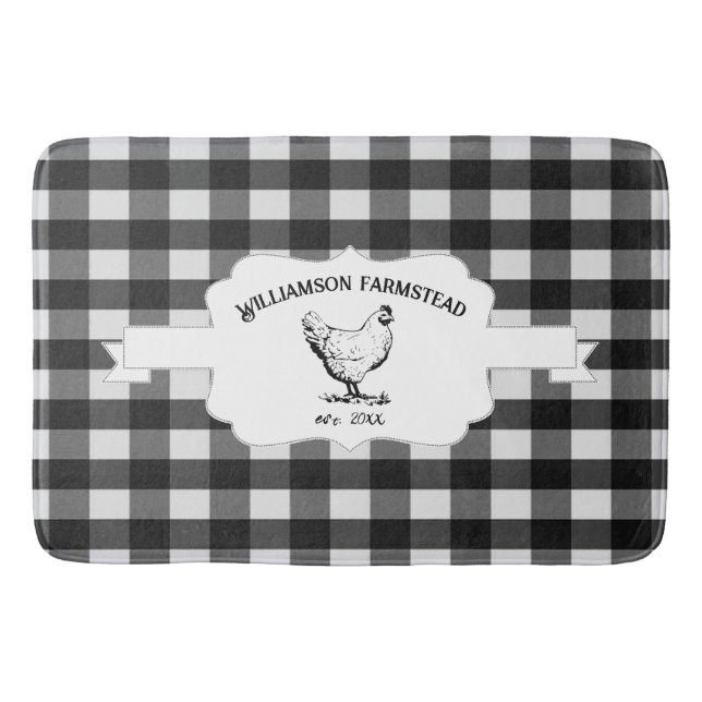 Black Buffalo Play Farm Chicken Bath Mat Badrumsmatta (Framsidan)