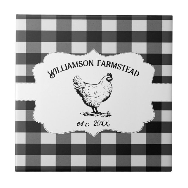 Black Buffalo Play Farm Chicken Decorative Kakelplatta (Framsidan)