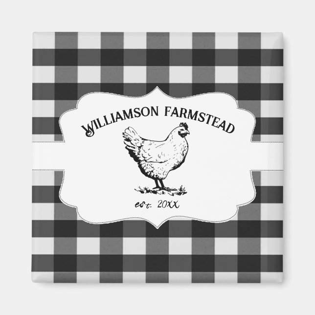Black Buffalo Play Farm Chicken Magnet (Framsidan)