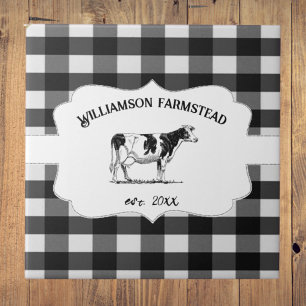 Black Buffalo Play Farm Cow Decorative Kakelplatta