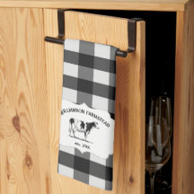 Black Buffalo Play Farm Cow Kitchen Towel