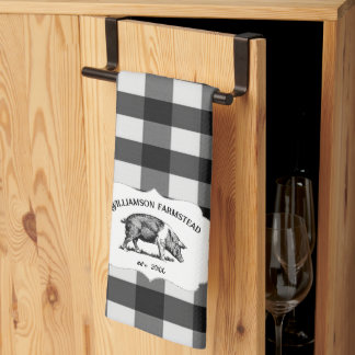 Black Buffalo Play Farm Gris Kitchen Towel Kökshandduk