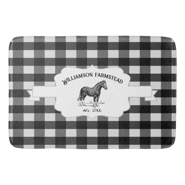 Black Buffalo Play Farm Horse Bath Mat Badrumsmatta (Framsidan)