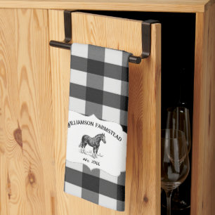 Black Buffalo Play Farm Horse Kitchen Towel Kökshandduk