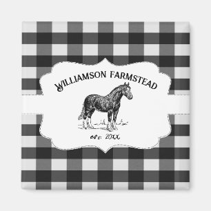 Black Buffalo Play Farm Horse Magnet
