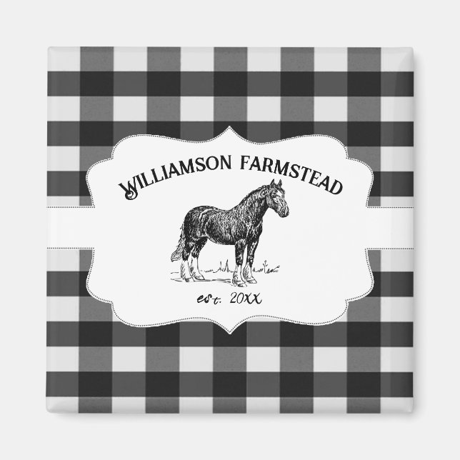 Black Buffalo Play Farm Horse Magnet (Framsidan)
