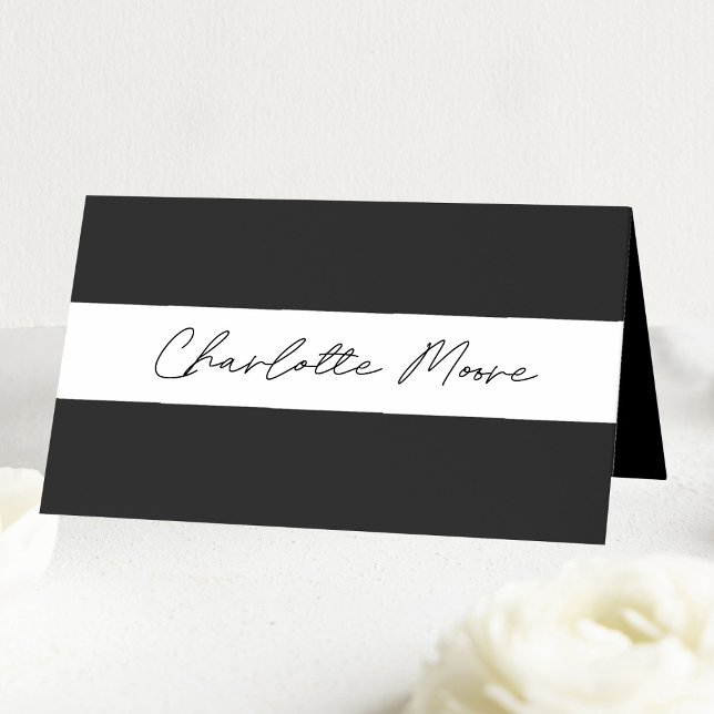 Black Bulk Handwrite Guest Namn Bröllop Placeringskort (Black Bulk Handwrite Guest Names Wedding Place Card
)