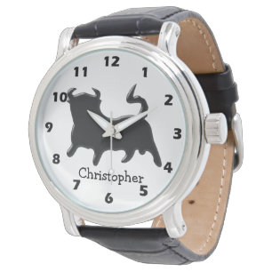 Black Bull Design Wristwatch Armbandsur