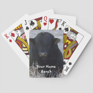 Black Bull in Tumbleweeds - Ditt namn Ranch Spelkort