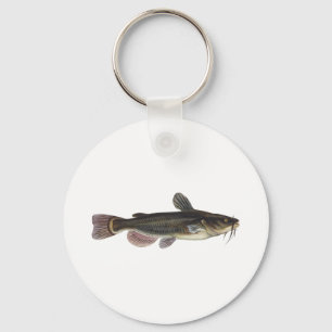 Black Bullhead Catfish Art Nyckelring