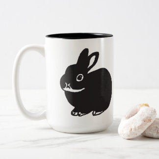 Black bunnys' mug cup Två-Tonad mugg