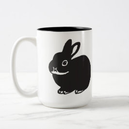 Black bunnys' mug cup Två-Tonad mugg