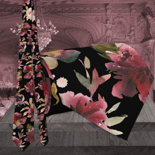 Black & Burgundy Raspberry Rosa Peony Bröllop Slips