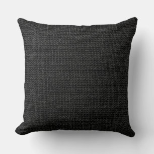 Black Burlap Linen Rustic Jute Kudde