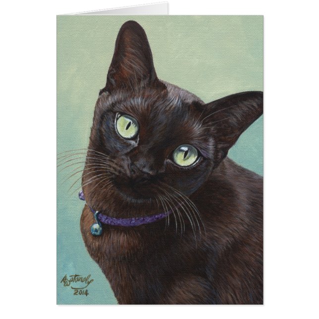 Black Burmese Cat Moose Hälsningskort (Framsidan)