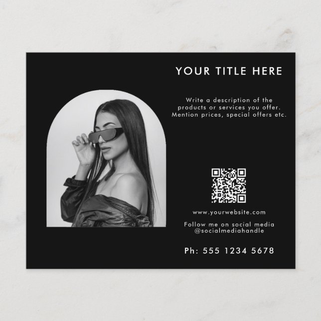 Black Business Beauty Hair Nagel Makeup Salon Phot Flygblad (Framsidan)