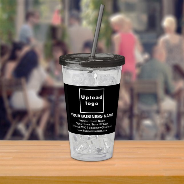 Black Business Brand on Acrylic Tumbler Take Away Mugg (Acrylic tumbler with your business brand in black)