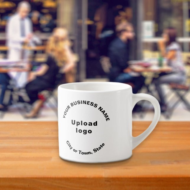 Black Business Brand Round Mönster Texter om Espressomugg (Skapare uppladdad)