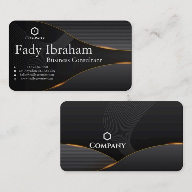 Black Business Card or Identity Card  Visitkort (Fram/baksida)