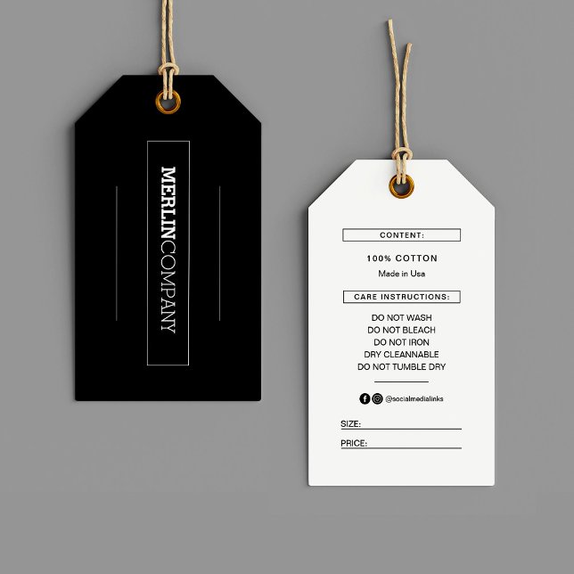Black Business Logotyp Clothing Label Pris Märkre Presentetikett (Skapare uppladdad)