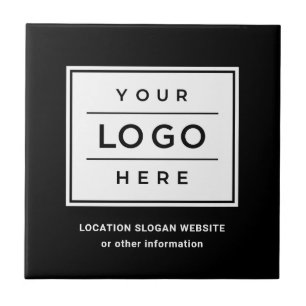 Black Business Logotyp Company Branded Anpassnings Kakelplatta