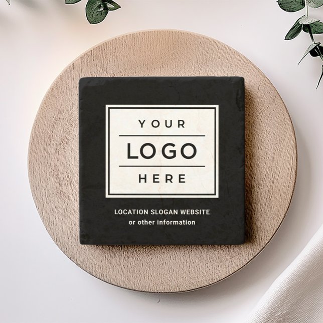 Black Business Logotyp Company Branded Anpassnings Stenunderlägg (Skapare uppladdad)
