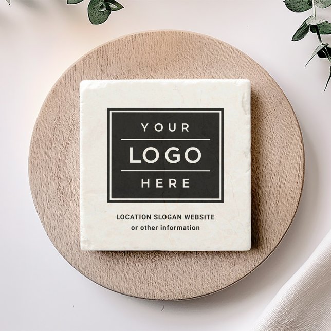 Black Business Logotyp Company Branded Anpassnings Stenunderlägg (Skapare uppladdad)
