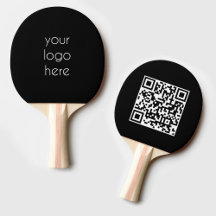 Black Business Logotyp Company QR Code Bord Tennis