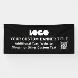 Black Business Logotyp Company QR Promo Anpassning