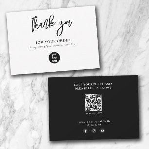 Black Business Tack Logotyp Social Media Kort
