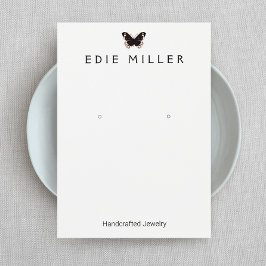 Black Butterfly Earring Visning Card Visitkort