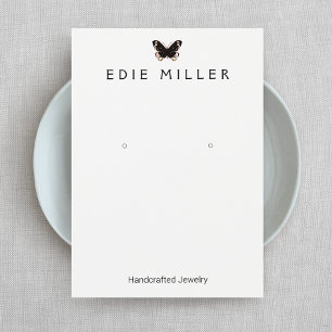 Black Butterfly Earring Visning Card Visitkort