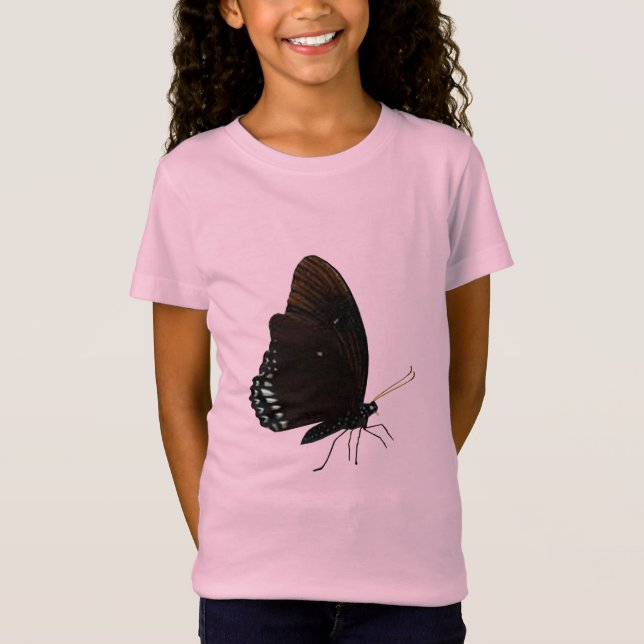 Black Butterfly Girls Rosa T-Shirt (Framsida)