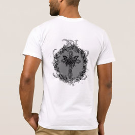 Black Butterfly Kor Mörk Flower Ram Blommigt T Shirt