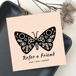 Black Butterfly Logotyp &  Rosa Beauty Salon Rabattkort