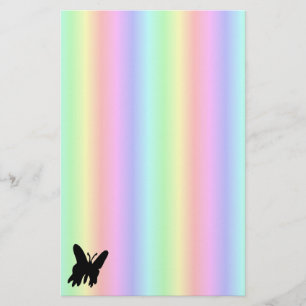 Black Butterfly på Pastell Rainbow Stationery Brevpapper