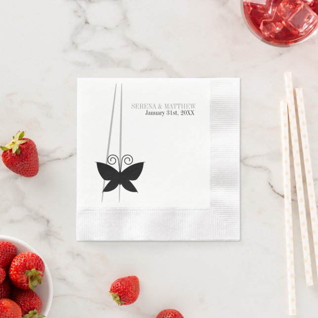 Black Butterfly Pappersservett (Insitu)