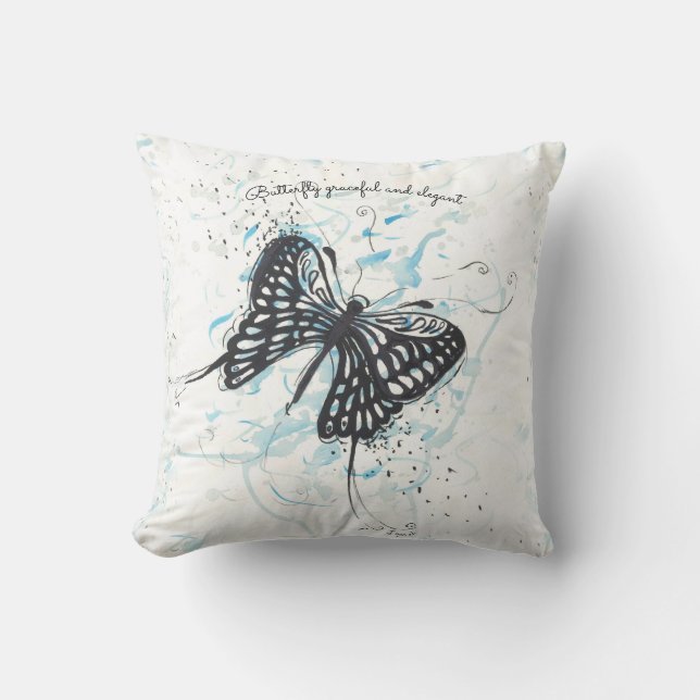 Black Butterfly Squon Cushion Kudde (Framsida)