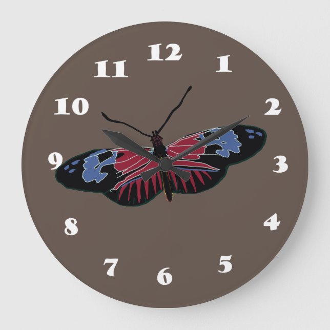 Black Butterfly Stor Klocka (Framsida)