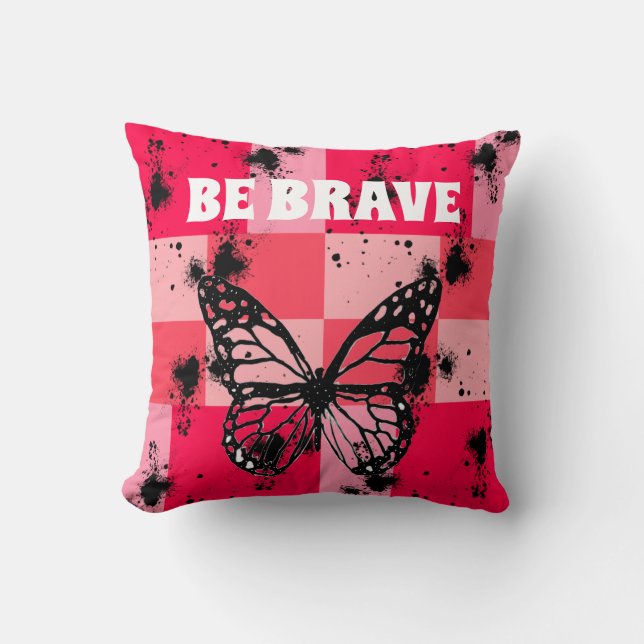 Black butterfly Sweet Modern candy abstract art Kudde (Framsida)