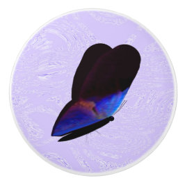 Black Butterfly Violet Ceramic pull Knopp