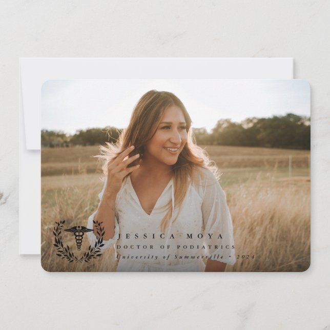 Black Caduceus Medical School 2 Photo Studenten Meddelande (Framsida)