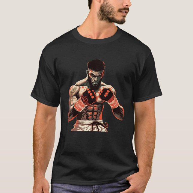 Black Cage Fighter Unleash your Beast with MMA T Shirt (Framsida)