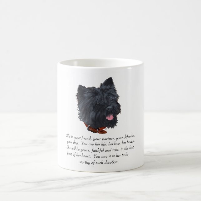 Black Cairn Terrier Keepsaké - Female Kaffemugg (Center)