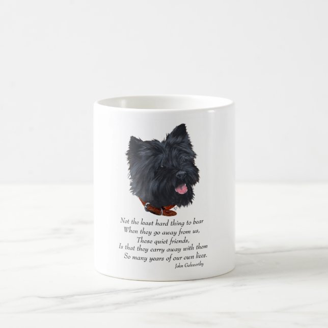 Black Cairn Terrier Rainbow Bridge Kaffemugg (Center)